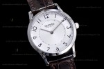 Hermes Slim D Series SS/LE BVF Wht/Blk Quartz 
