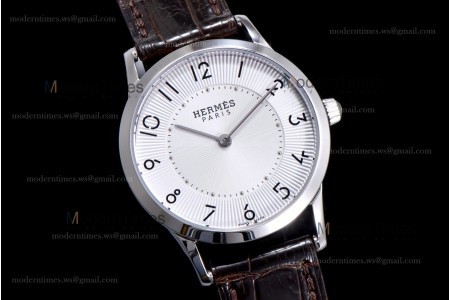 Hermes Slim D Series SS/LE BVF Wht/Blk Quartz 