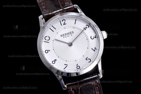 Hermes Slim D Series SS/LE BVF Wht/Blk Quartz 