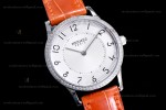 Hermes Slim D Series SS/LE BVF Wht/Bro Diams Quartz 