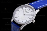Hermes Slim D Series SS/LE BVF Wht/Blu Diams Quartz 