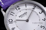 Hermes Slim D Series SS/LE BVF Wht/Per Quartz 