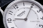 Hermes Slim D Series SS/LE BVF Wht/Blk Diams Quartz 