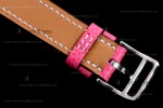 Hermes Slim D Series SS/LE BVF Wht/Pin Diams Quartz 