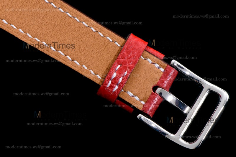 Hermes Slim D Series SS/LE BVF Wht/Red Quartz 