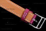 Hermes Slim D Series SS/LE BVF Wht/Red Diams Quartz 