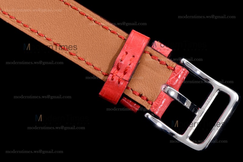 Hermes Slim D Series SS/LE BVF Wht/Red Quartz 