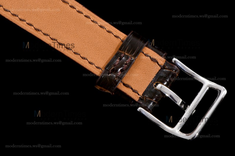 Hermes Slim D Series SS/LE BVF Wht/Blk Quartz 