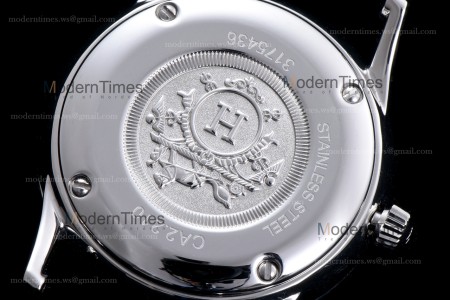 Hermes Slim D Series SS/LE BVF Wht/Bro Quartz 