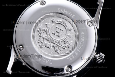 Hermes Slim D Series SS/LE BVF Wht/Blu Diams Quartz 
