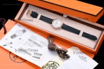 Hermes Slim D Series RG/LE BVF Wht/Blk Diams Quartz 