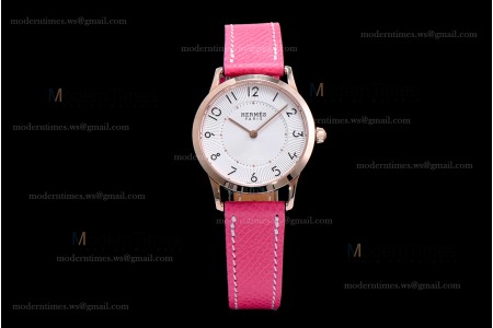 Hermes Slim D Series RG/LE BVF Wht/Pin Quartz 