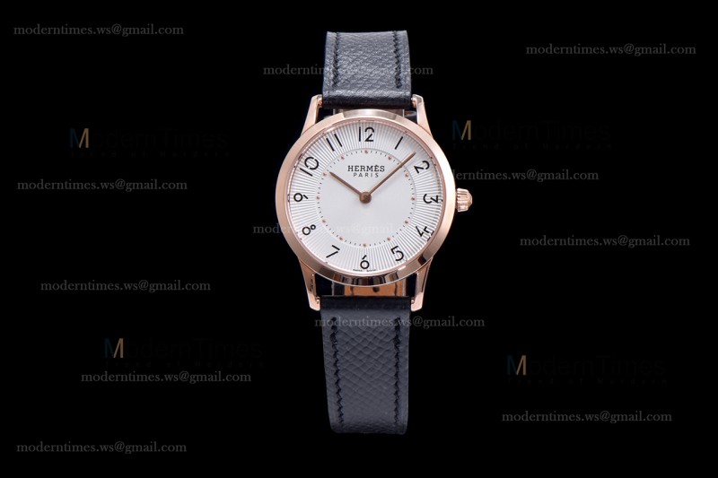 Hermes Slim D Series RG/LE BVF Wht/Blk Quartz 
