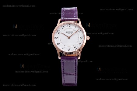 Hermes Slim D Series RG/LE BVF Wht/Per Quartz 