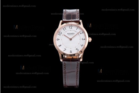 Hermes Slim D Series RG/LE BVF Wht/Bro Quartz 