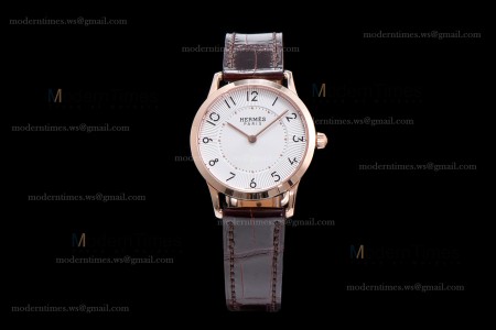 Hermes Slim D Series RG/LE BVF Wht/Bro Quartz 