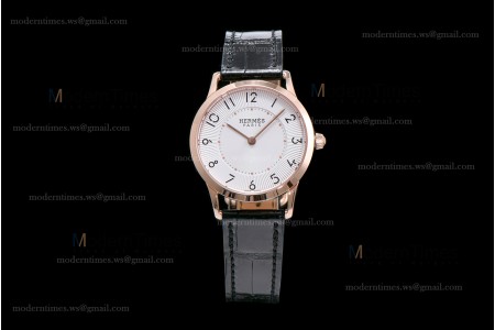 Hermes Slim D Series RG/LE BVF Wht/Blk Quartz 