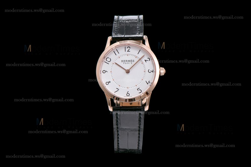 Hermes Slim D Series RG/LE BVF Wht/Blk Quartz 