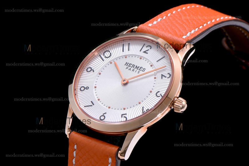 Hermes Slim D Series RG/LE BVF Wht/Bro Quartz 
