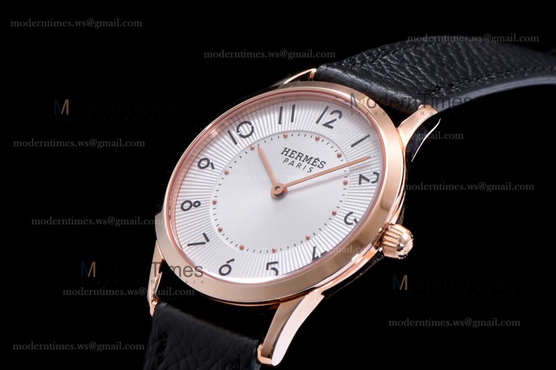 Hermes Slim D Series RG/LE BVF Wht/Blk Quartz 