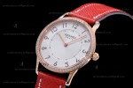 Hermes Slim D Series RG/LE BVF Wht/Red Diams Quartz 