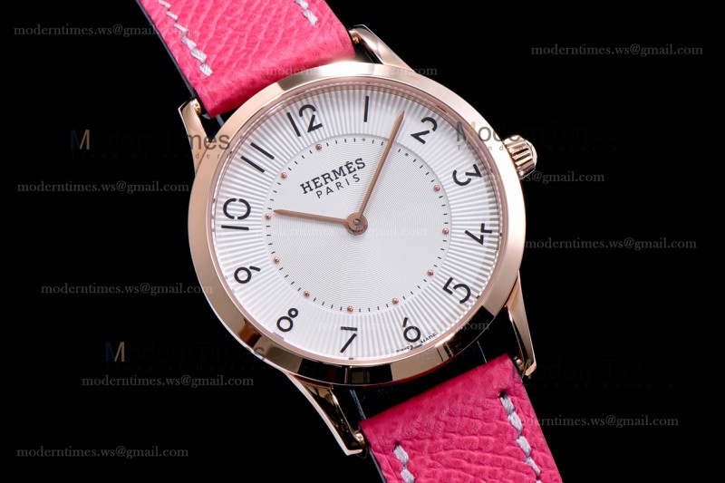 Hermes Slim D Series RG/LE BVF Wht/Pin Quartz 