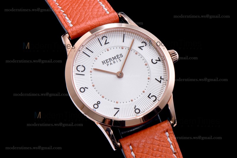 Hermes Slim D Series RG/LE BVF Wht/Bro Quartz 
