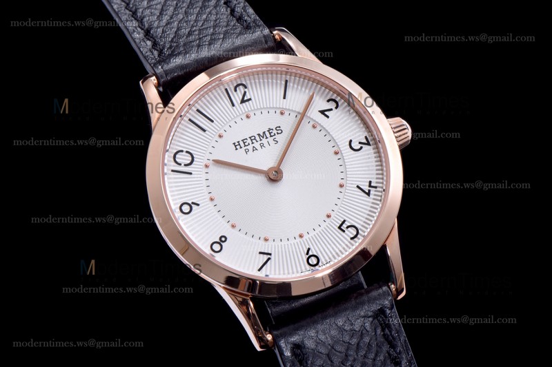 Hermes Slim D Series RG/LE BVF Wht/Blk Quartz 