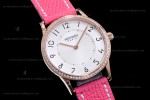 Hermes Slim D Series RG/LE BVF Wht/Pin Diams Quartz 