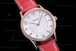 Hermes Slim D Series RG/LE BVF Wht/Red Diams Quartz 