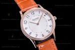 Hermes Slim D Series RG/LE BVF Wht/Bro Diams Quartz 