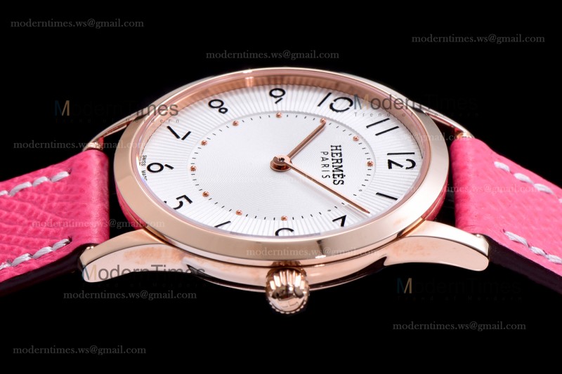 Hermes Slim D Series RG/LE BVF Wht/Pin Quartz 