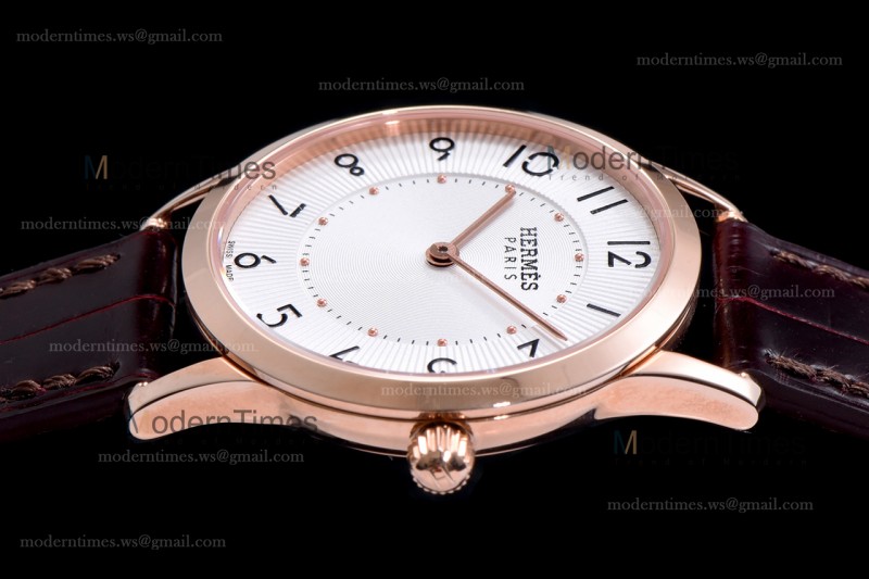 Hermes Slim D Series RG/LE BVF Wht/Bro Quartz 