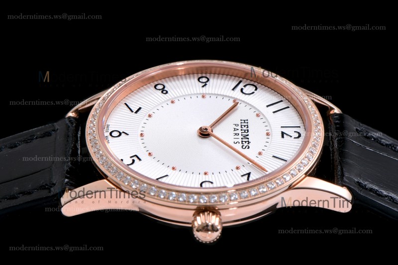 Hermes Slim D Series RG/LE BVF Wht/Blk Quartz 