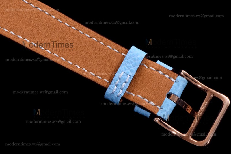 Hermes Slim D Series RG/LE BVF Wht/Blu Diams Quartz 