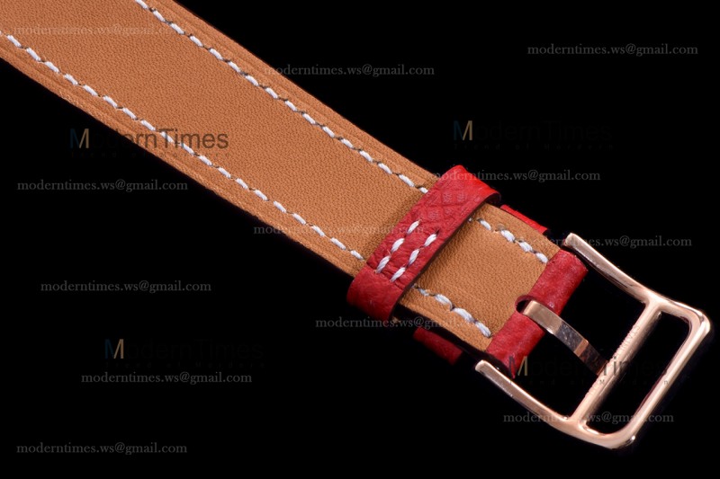 Hermes Slim D Series RG/LE BVF Wht/Red Diams Quartz 