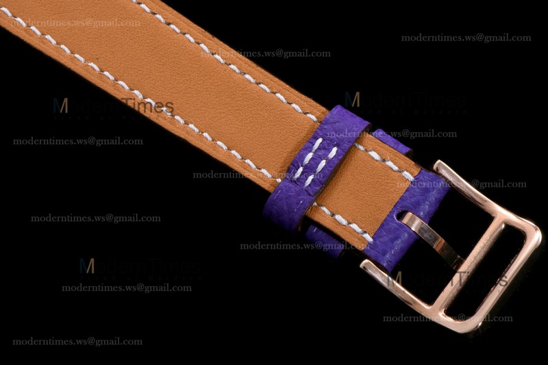 Hermes Slim D Series RG/LE BVF Wht/Per Diams Quartz 