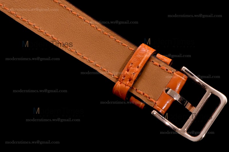 Hermes Slim D Series RG/LE BVF Wht/Bro Diams Quartz 