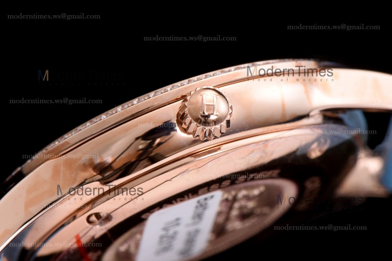 Hermes Slim D Series RG/LE BVF Wht/Blu Diams Quartz 