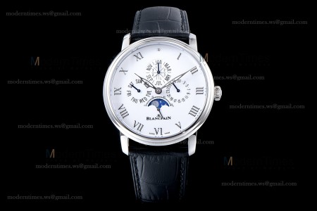 Blancpain Villeret SS/LE Wht/Blk Sapphire ZBF Automatic 6659-3431-55B