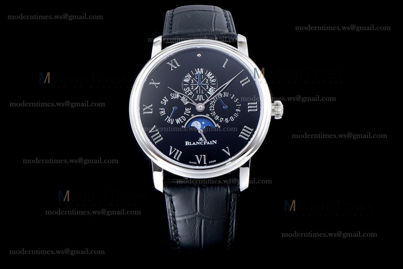 Blancpain Villeret SS/LE Blk/Blk Sapphire ZBF Automatic 6659-3431-55B