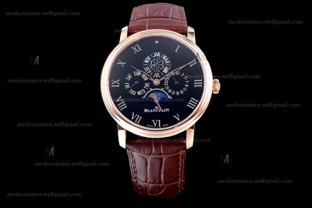 Blancpain Villeret RG/LE Blk/Bro Sapphire ZBF Automatic 6659-3631-58B