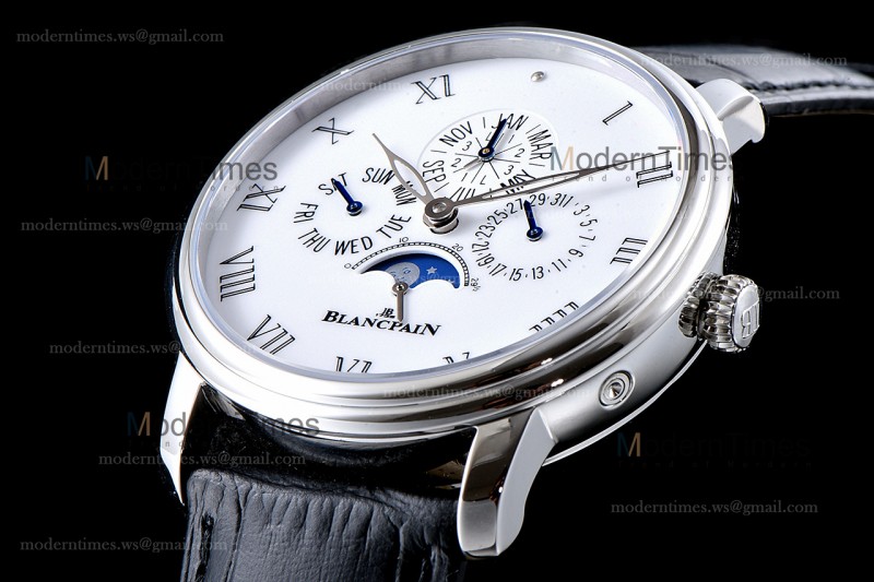 Blancpain Villeret SS/LE Wht/Blk Sapphire ZBF Automatic 6659-3431-55B