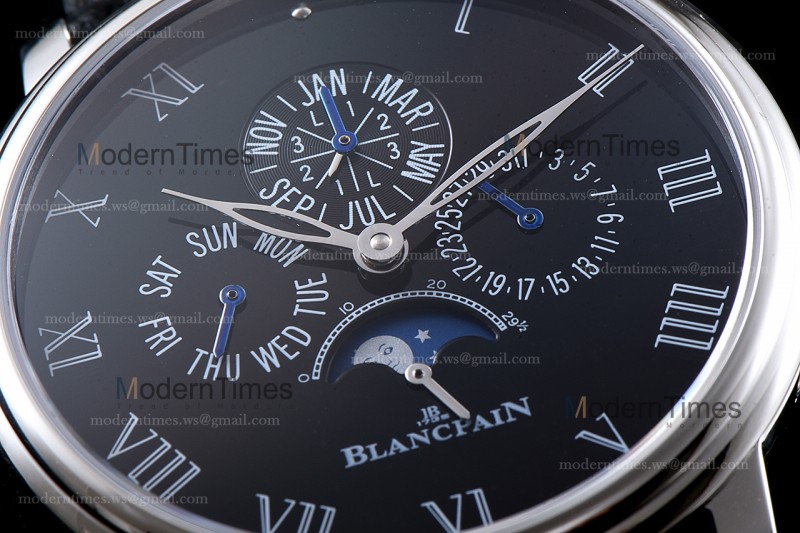 Blancpain Villeret SS/LE Blk/Blk Sapphire ZBF Automatic 6659-3431-55B