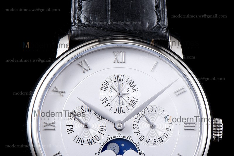 Blancpain Villeret SS/LE Wht/Blk Sapphire ZBF Automatic 6057-1542-55B