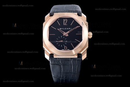 Bvlgari OCTO Series RG/LE Blk/Blk EMO Automatic 