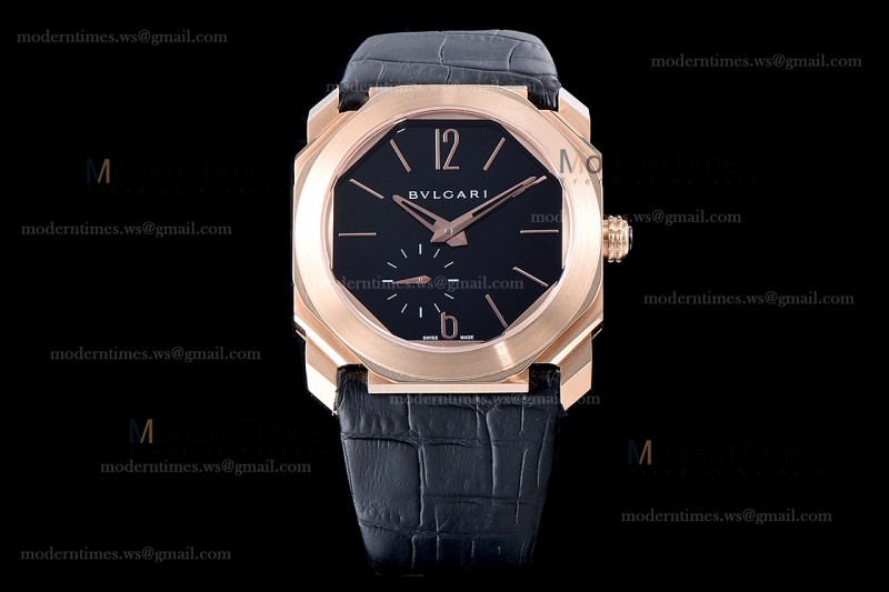 Bvlgari OCTO Series RG/LE Blk/Blk EMO Automatic 