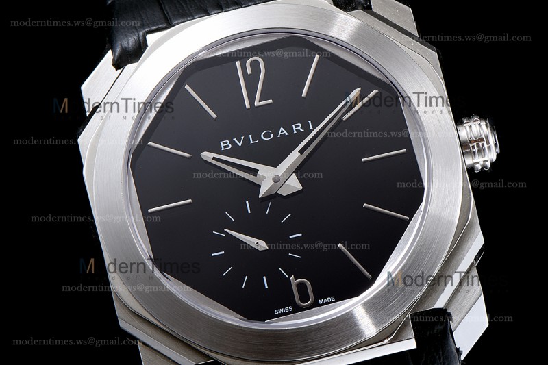Bvlgari OCTO Series SS/LE Blk/Blk EMO Automatic 