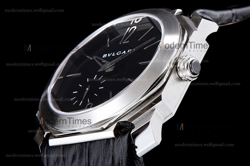 Bvlgari OCTO Series SS/LE Blk/Blk EMO Automatic 
