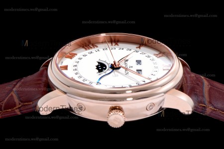 Blancpain Villeret RG/LE Wht/Bro Sapphire ZBF Automatic 6654-3642-55B